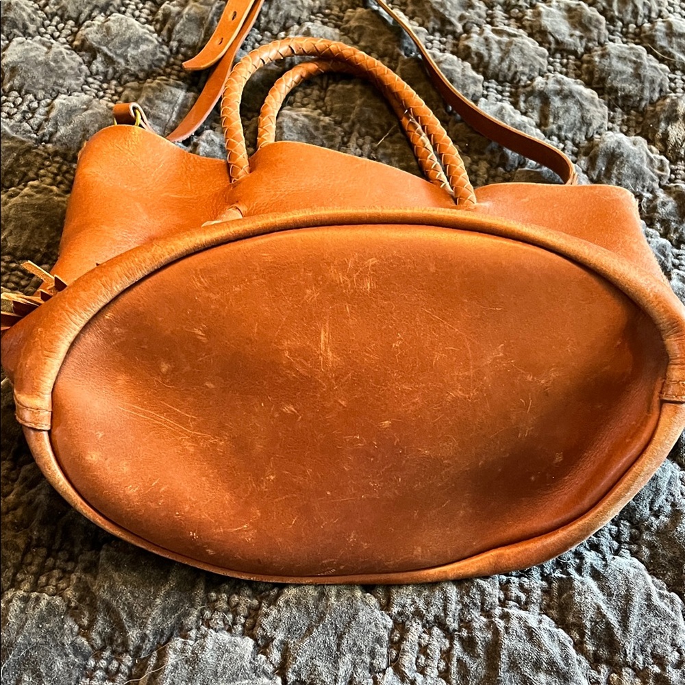 Madewell Tan Leather Tote with Tassels - Picture 6 of 12